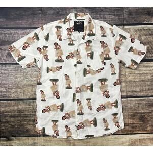 Vans Shirt Mens Large Short Sleeve Button Up Aloha Hawaiian Beach 2010